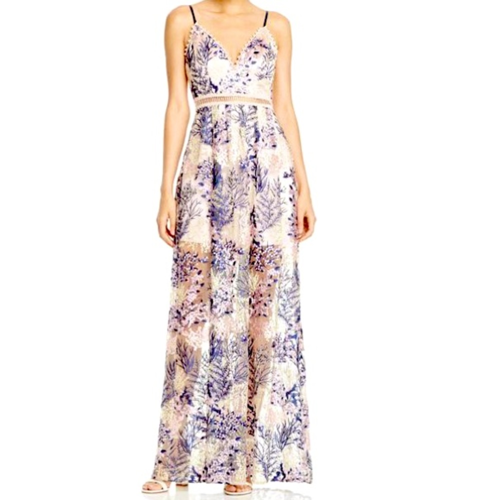 Aqua Embellished Pink Maxi dress
